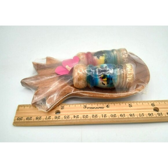 Salt Pepper Shakers Wooden Pineapple Bowl Aloha Hawaii Souvenir Vintage 3 Piece - Picture 2 of 14
